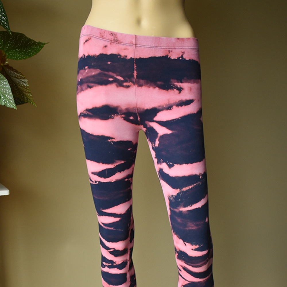 Navy Blue and Pink Leggings Funky Punk